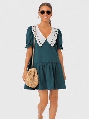 Tuckernuck Pomander Place Eyelet Collar Peacock Classic Madison Dress